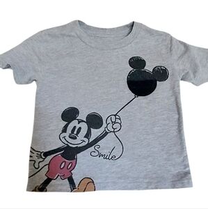Disney Junior Mickey Mouse Gray Youth Toddler T Shirt 18M Balloon Smile